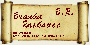 Branka Rašković vizit kartica